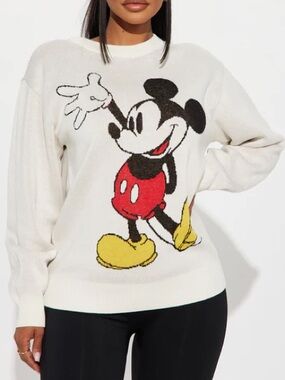•Iconic Mickey• Disney Mickey Mouse Knit Sweater | Graphic Crewneck Pullover